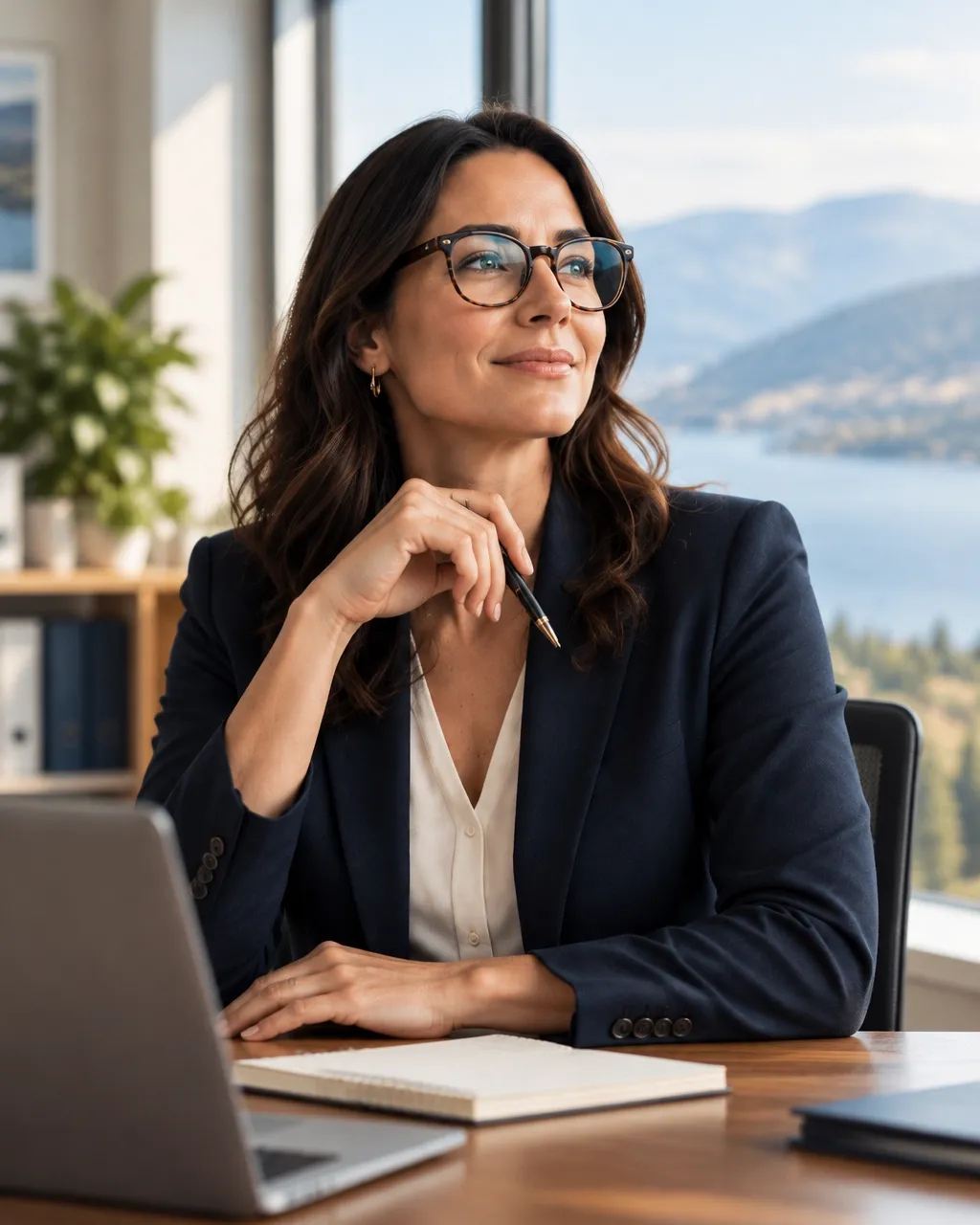An accounting advisor in a bright, modern office